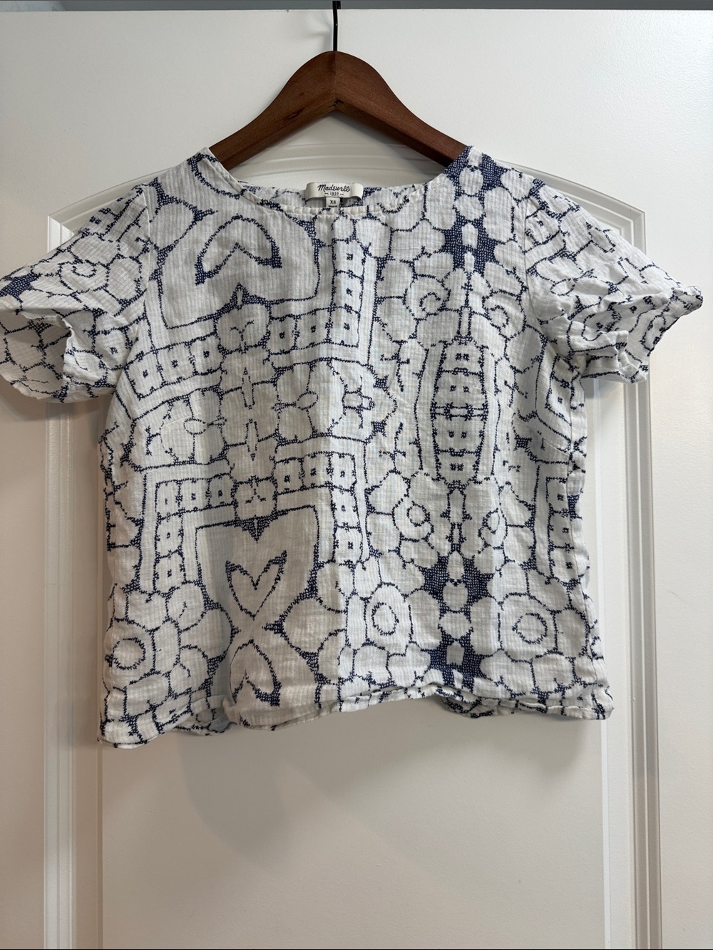 Madewell crop boxy shirt- XS